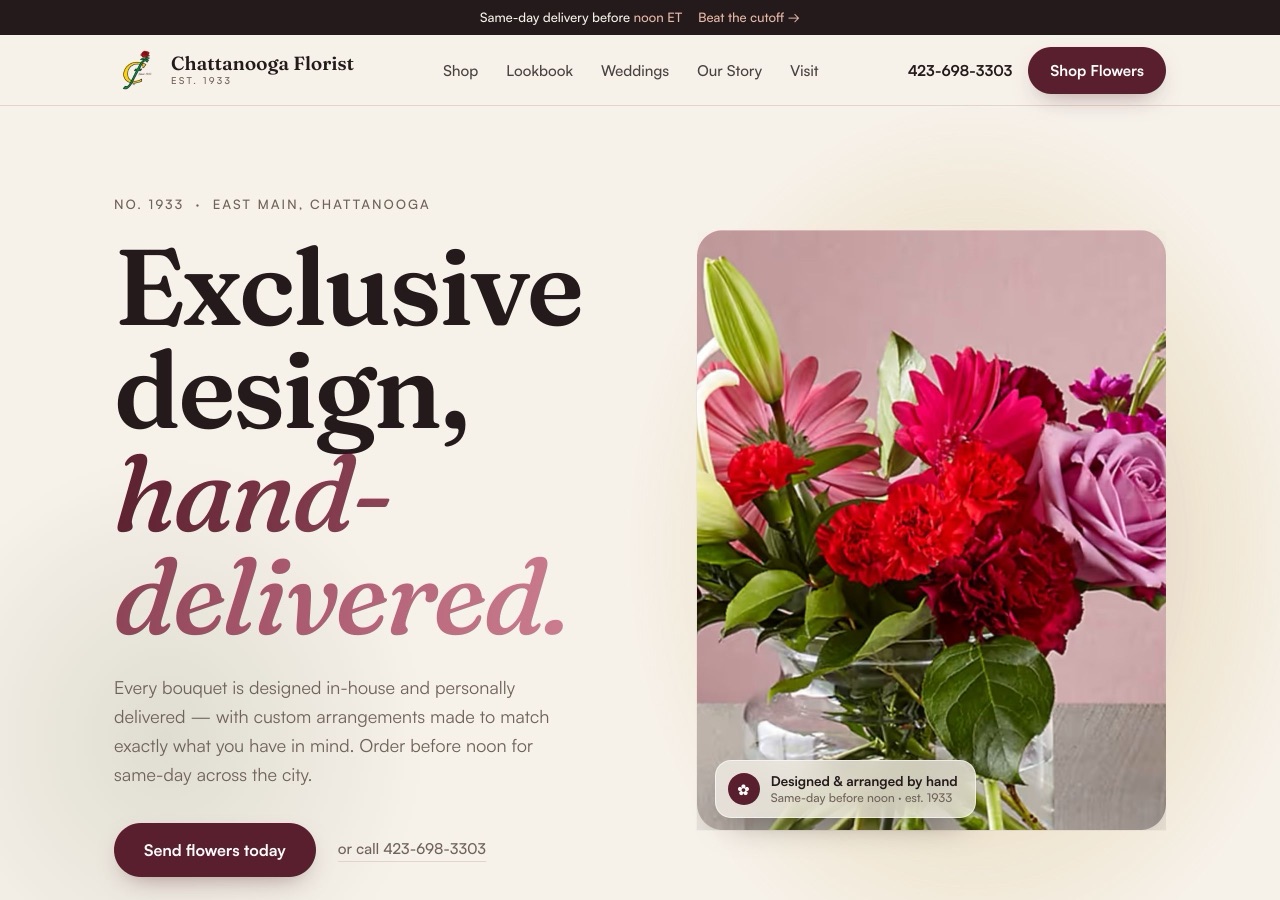 Chattanooga Florist, GloUp redesign (Florist)