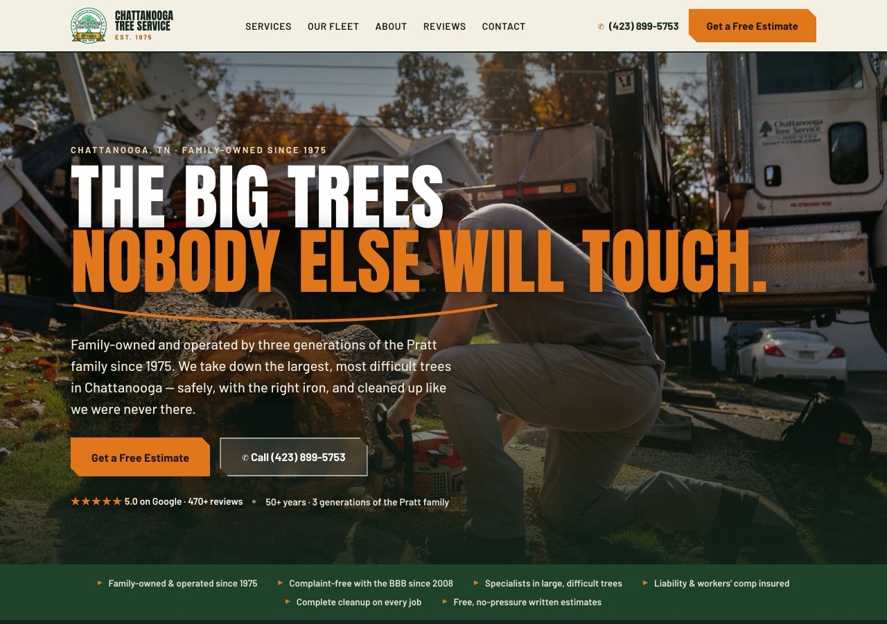 Chattanooga Tree Service, GloUp redesign (Tree service)