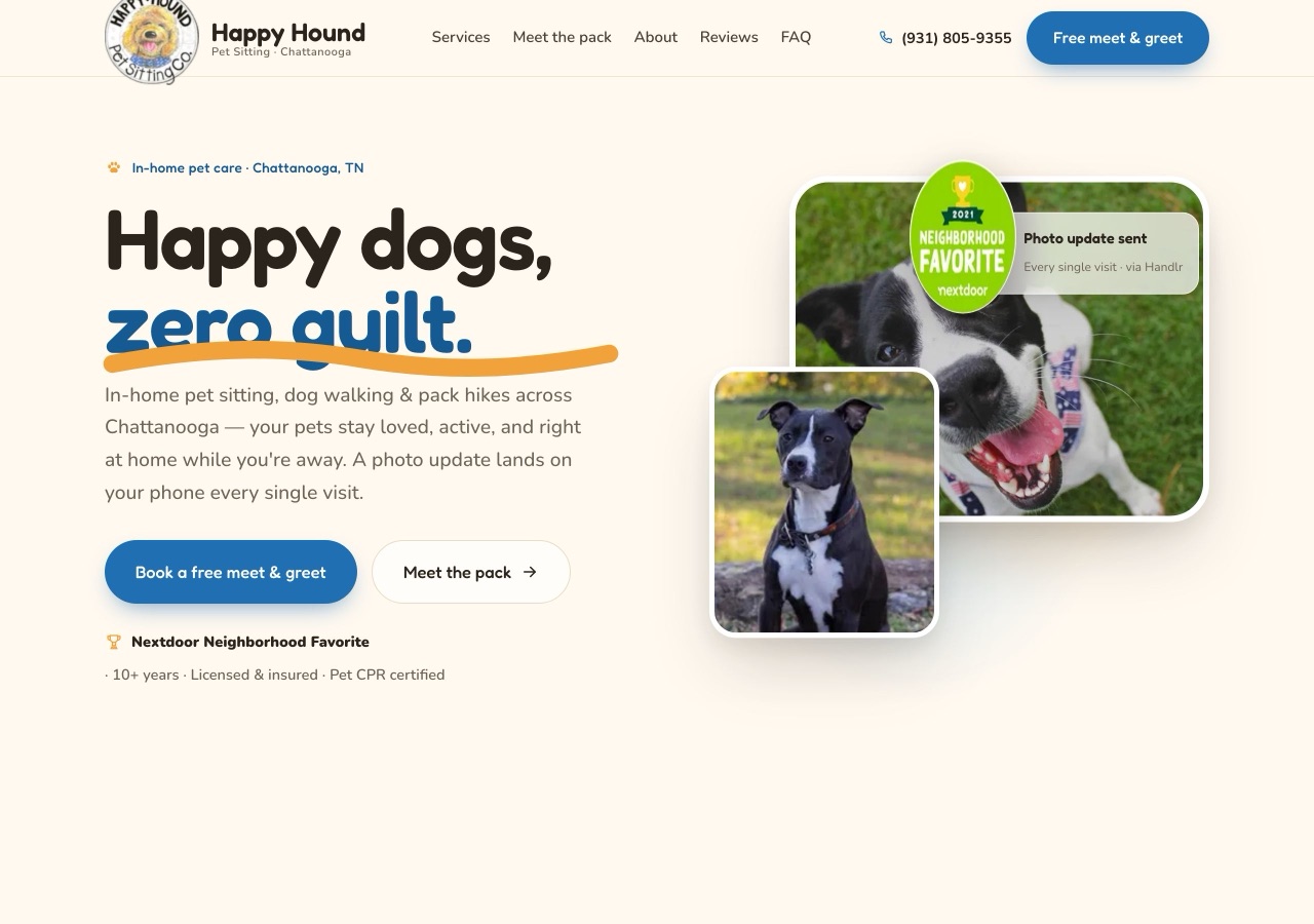 Happy Hound, GloUp redesign (Pet care)