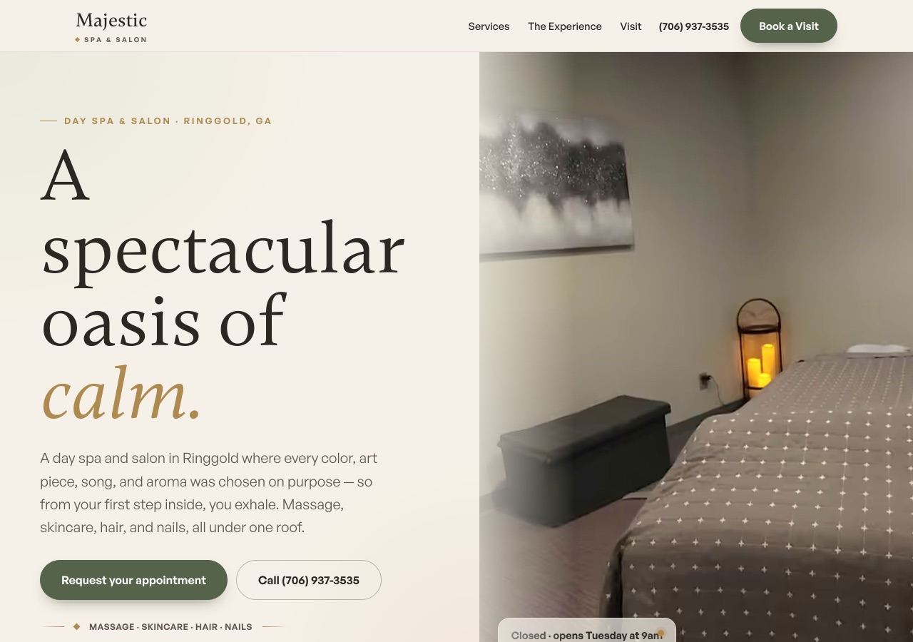 Majestic Spa & Salon, GloUp redesign (Spa)