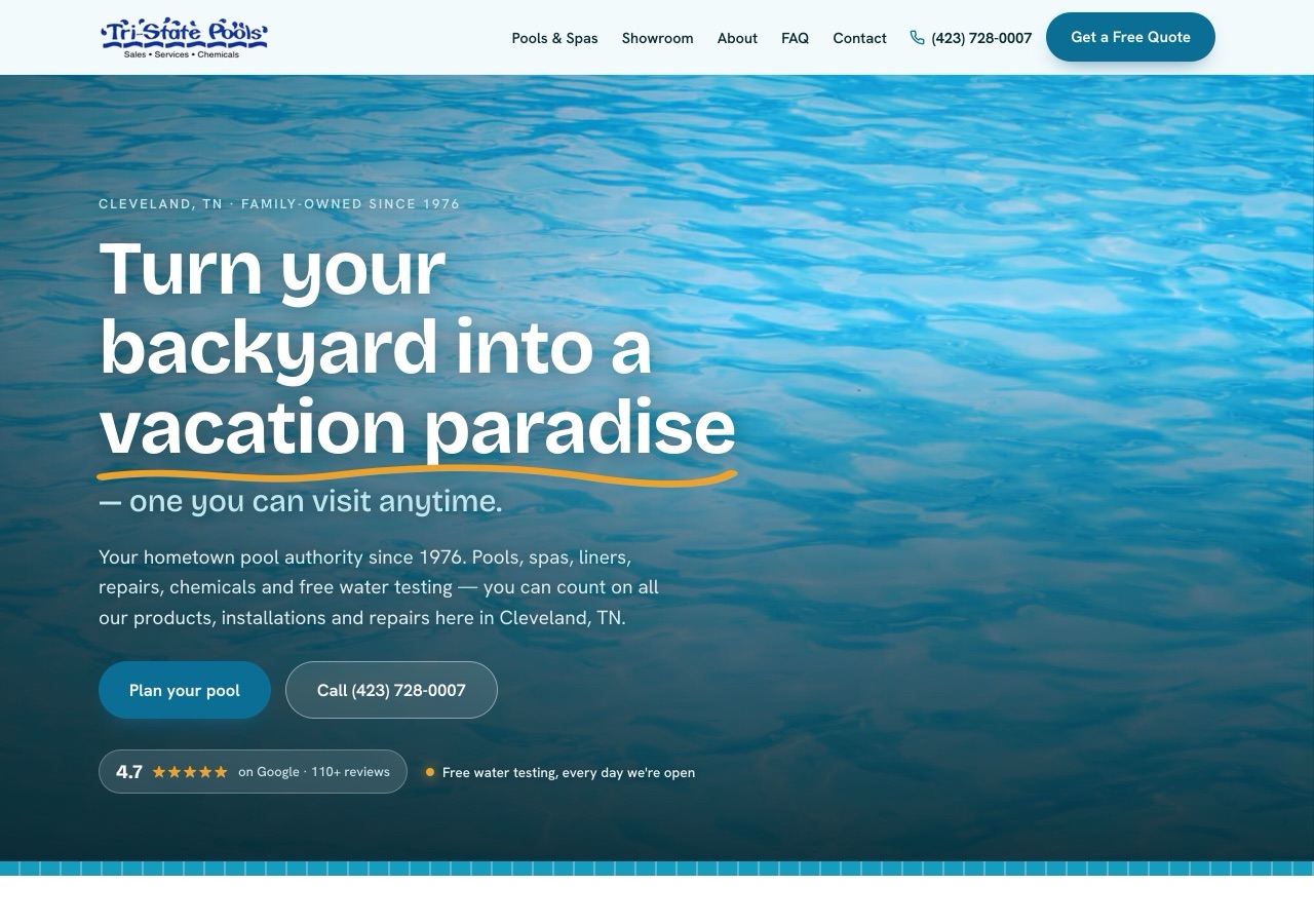 Tri-State Pools, GloUp redesign (Pools)